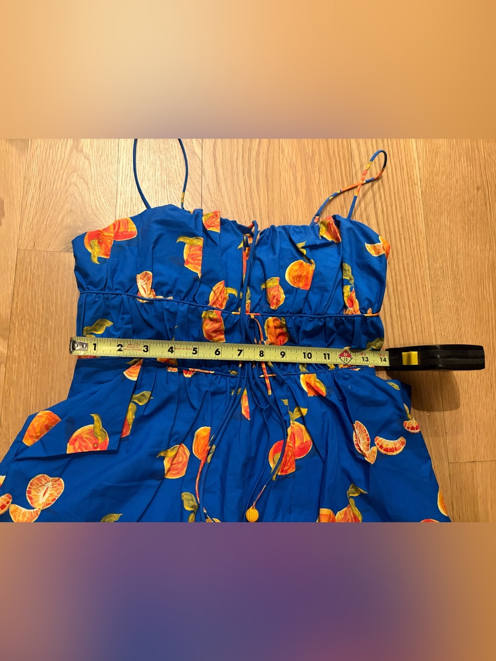 Farm Rio Blue Citrus Print Spaghetti Strap Romper - Picture 10 of 11